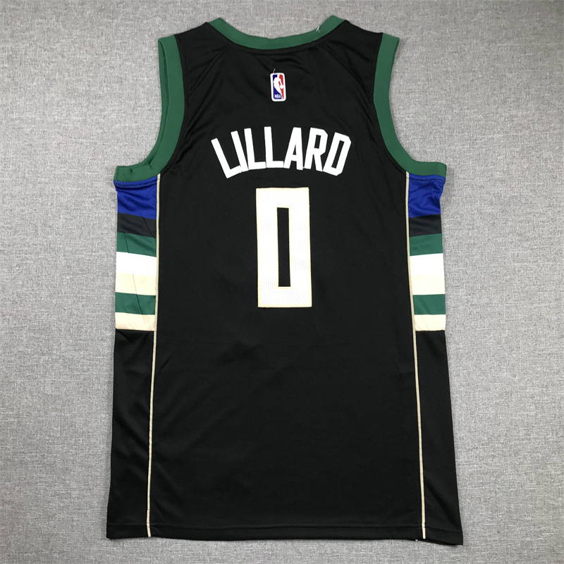 Men Milwaukee Bucks #0 Lillard Black Nike 2025 NBA Jersey